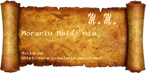 Morariu Melánia névjegykártya